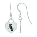 【送料無料】 ロゴアート レディース ピアス・イヤリング アクセサリー LogoArt Sterling Silver Chicago White Sox Heart Dangle Earrings Sterling Silver