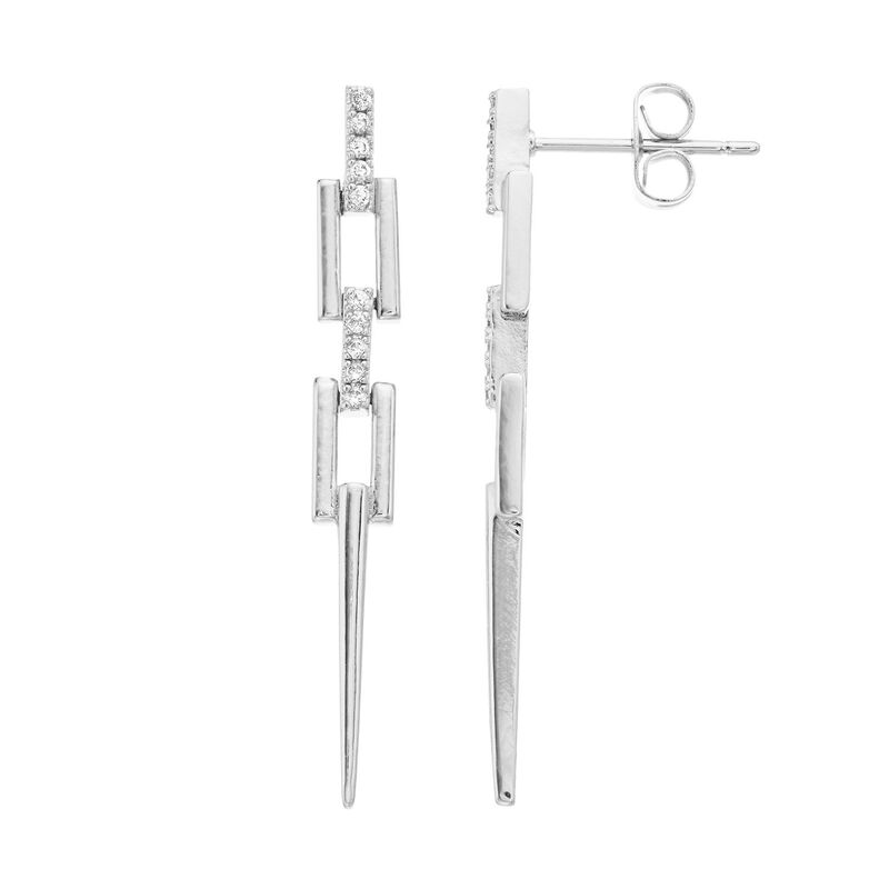 【送料無料】 アンブランデッド レディース ピアス・イヤリング アクセサリー Sterling Silver Cubic Zirconia Drop Earrings Sterling