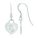 【送料無料】 ロゴアート レディース ピアス・イヤリング アクセサリー LogoArt Sterling Silver Chicago White Sox Heart Dangle Earrings Sterling Silver