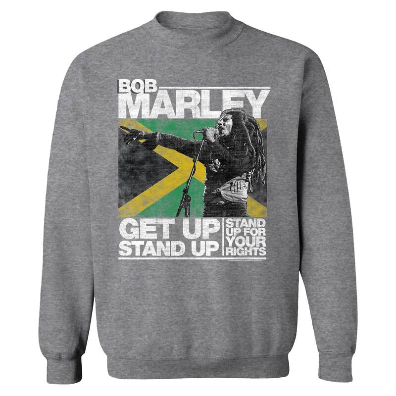 アニメキャラクター メンズ トップス Tシャツ スウェット Licensed Character Men's Bob Marley Get Up Stand Up Sweatshirt Graphite Heather グラファイト