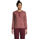 【送料無料】 ランズエンド レディース ナイトウェア アンダーウェア Women's Lands' Waffle Knit Long Sleeve Henley...