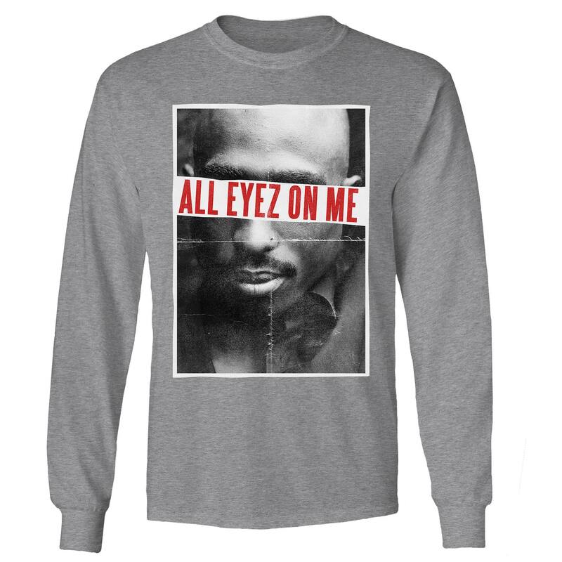 アニメキャラクター メンズ トップス Tシャツ Licensed Character Men's Tupac All Eyes Long Sleeve Graphite Heather グラファイト
