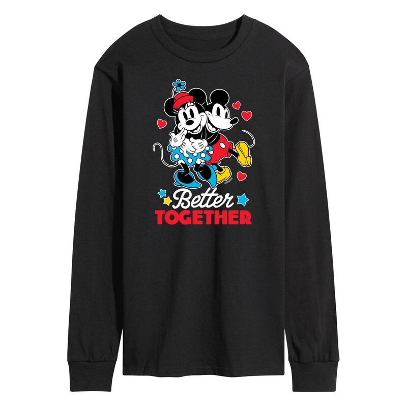 ディズニー メンズ トップス Tシャツ Disney's Men's Better Together Long Sleeve Tee Black ブラック