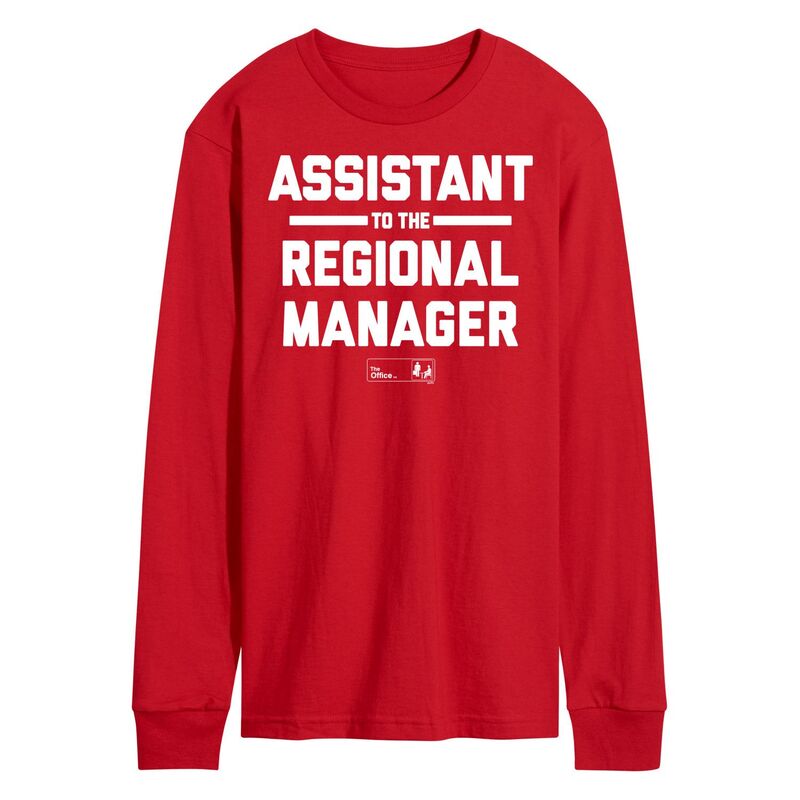 アニメキャラクター メンズ トップス Tシャツ Licensed Character Men's The Office Assistant Regional Mgr Long Sleeve Tee Red レッド