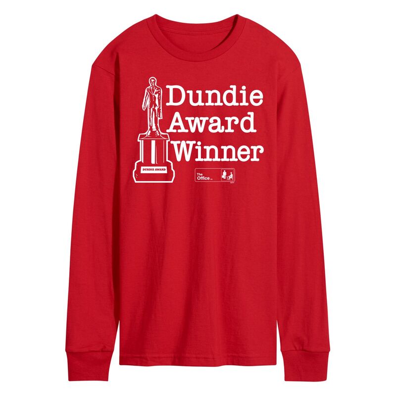 アニメキャラクター メンズ トップス Tシャツ Licensed Character Men's The Office Dundie Winner Long Sleeve Tee Red レッド