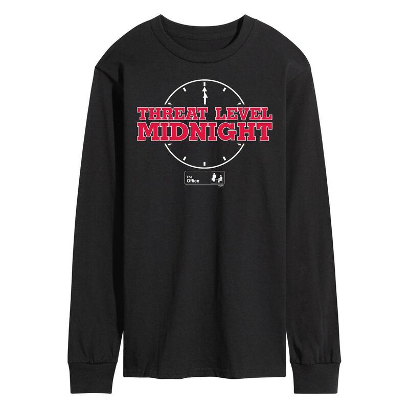 アニメキャラクター メンズ トップス Tシャツ Licensed Character Men's The Office Threat Level Midnight Long Sleeve Tee Black ブラック