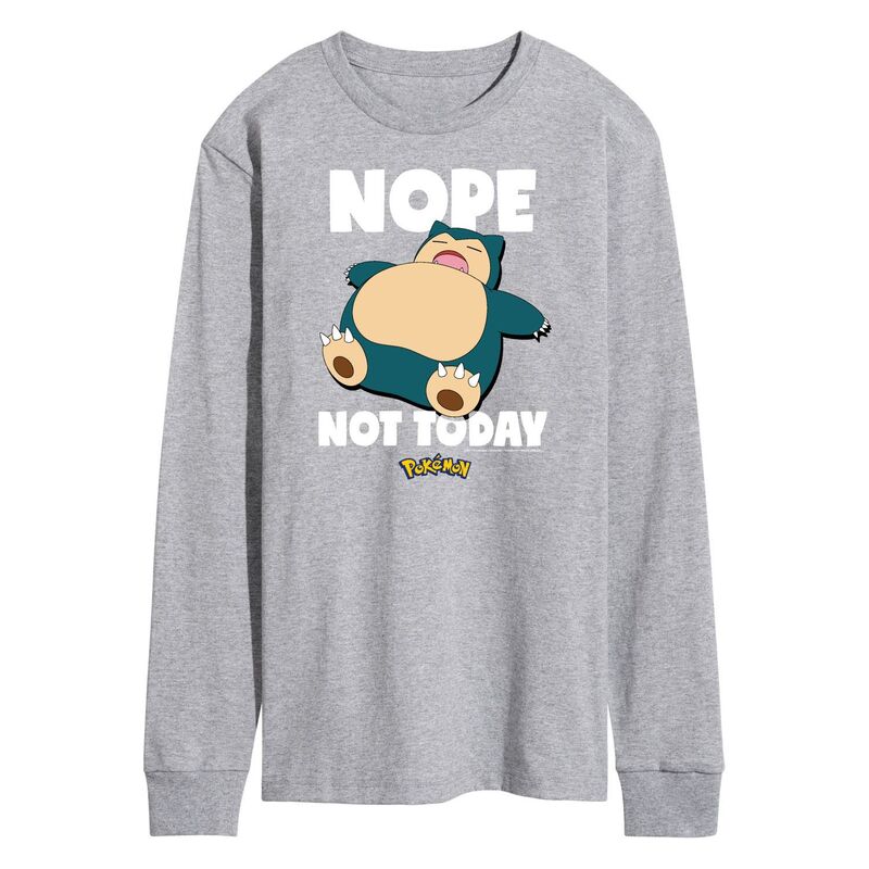 アニメキャラクター メンズ トップス Tシャツ Licensed Character Men's Pokemonope Notoday Long Sleeve Gray グレー