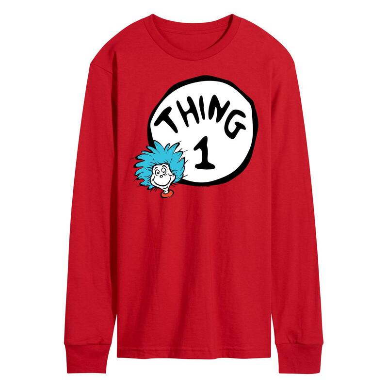 アニメキャラクター メンズ トップス Tシャツ グラフィック Licensed Character Men's Dr. Seuss Thing One Long Sleeve Graphic Tee Red レッド