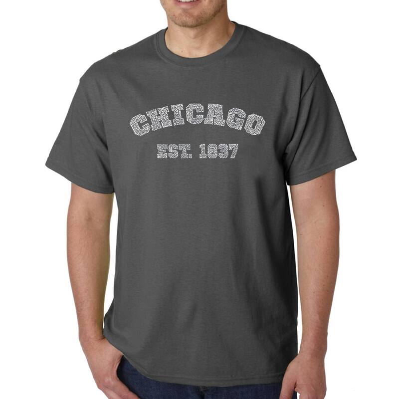 エルエーポップアート メンズ トップス Tシャツ LA Pop Art Chicago 1837 - Men's Word Art-shirt Grey グレー