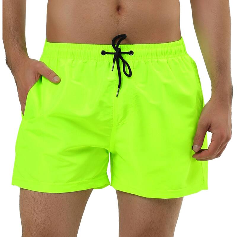 Lars Amadeus メンズ 水着 ハーフパンツ・ショーツ ドローコードウエスト メッシュ ショートパンツ Lars Amadeus Men'shorts Drawstring Waist Board Shorts Mesh Lining Swimwear Light Green グリーン
