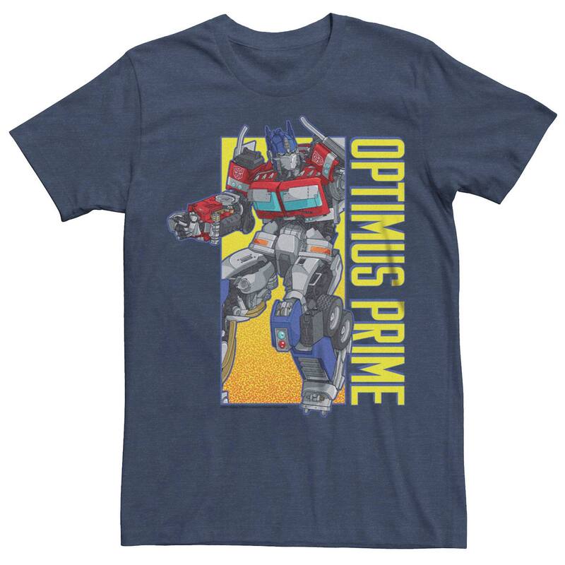 アニメキャラクター メンズ トップス Tシャツ トール グラフィック Licensed Character Big & Tall Transformers Rise of the Beasts Optimus Prime Box Graphic Tee Navy Heather ヘザー
