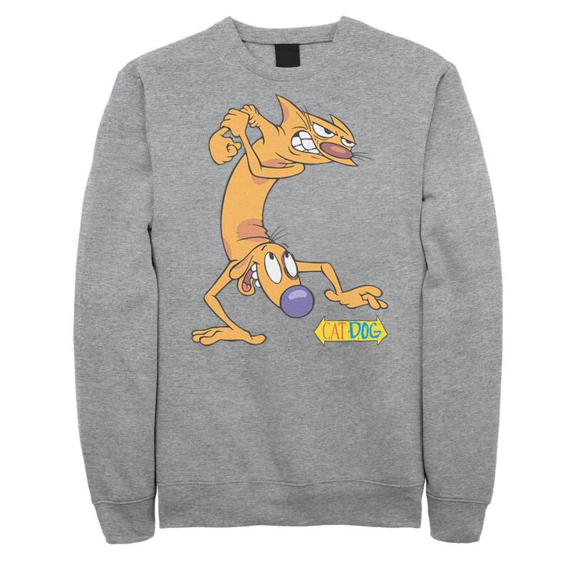 アニメキャラクター メンズ アウター パーカー・スウェット シャツ Licensed Character Mens Nickelodeon CatDog Tough Guysweatshirt Athletic Heather ヘザー