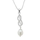 【送料無料】 アンブランデッド レディース ネックレス・チョーカー・ペンダントトップ アクセサリー Sterling Silver Freshwater Cultured Pearl Twist Pendant White