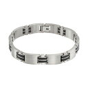 【送料無料】 アンブランデッド メンズ ブレスレット・バングル・アンクレット アクセサリー Titanium & Black Resin Rectangle Link Bracelet - Men Grey(4)