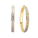 【送料無料】 アンブランデッド レディース ピアス・イヤリング アクセサリー Diamond Mystique 18k Gold Over Silver Hoop Earrings Yellow(4)