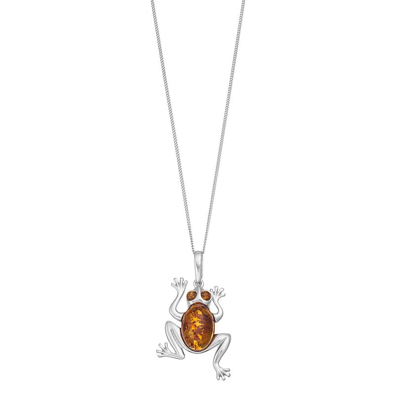 【送料無料】 アンブランデッド レディース ネックレス・チョーカー・ペンダントトップ アクセサリー Sterling Silver Amber Frog Pendant Necklace Sterling