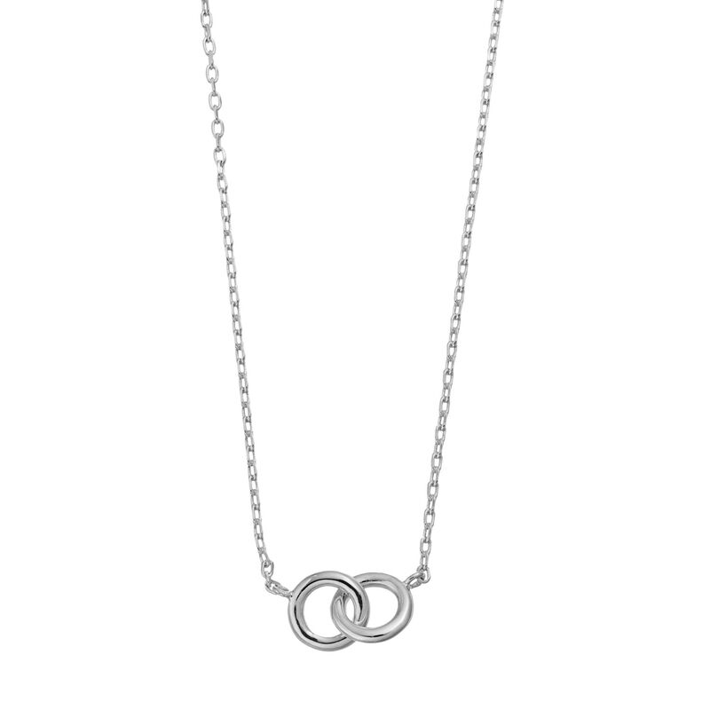 【送料無料】 アンブランデッド レディース ネックレス・チョーカー・ペンダントトップ アクセサリー 14k Gold Over Silver Interlocking Rings Necklace Sterlingのサムネイル