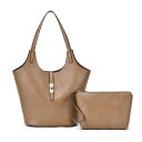 【送料無料】 メロウワールド レディース ハンドバッグ バッグ Mellow World Clio Croc Embossed Tote Bag with Wristlet Pouch Latte(4)
