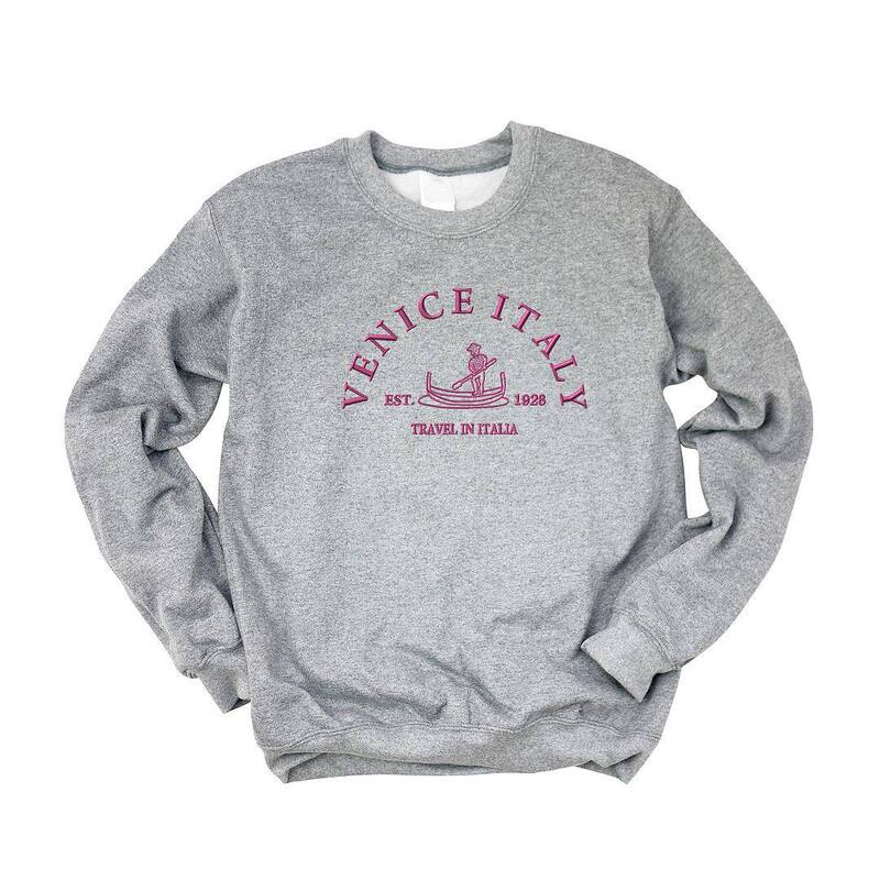 Simply Sage Market レディース アウター パーカー・スウェット シャツ 刺繍 Simply Sage Market Embroidered Venice Italy Sweatshirt Graphite グラファイト