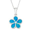 【送料無料】 アンブランデッド レディース ネックレス・チョーカー・ペンダントトップ アクセサリー Lab-Created Blue Opal Sterling...