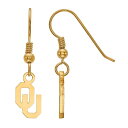 【送料無料】 ロゴアート レディース ピアス・イヤリング アクセサリー LogoArt 14K Gold Over Silver Oklahoma Sooners Drop Earrings 14k Gold Plated(4)