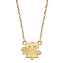 【送料無料】 ロゴアート レディース ネックレス・チョーカー・ペンダントトップ アクセサリー LogoArt Sterling Silver Philadelphia Phillies Small Pendant Necklace Gold Tone(4)