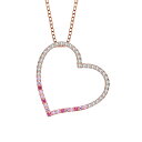 【送料無料】 アンブランデッド レディース ネックレス・チョーカー・ペンダントトップ アクセサリー 18k Rose Gold Over Sterling Silver Cubic Zirconia Heart Necklace Rose Tone(4)