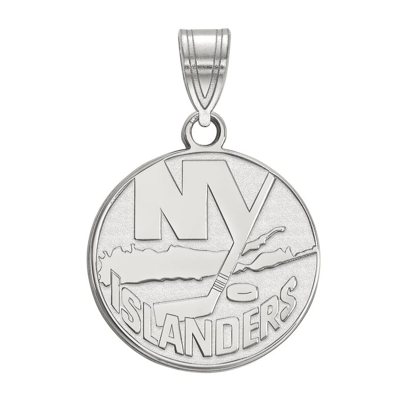 【送料無料】 ロゴアート レディース ブレスレット・バングル・アンクレット アクセサリー LogoArt New York Islanders Sterling Silver Medium Logo Pendant Sterling Silver