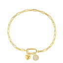 【送料無料】 アンブランデッド レディース ブレスレット・バングル・アンクレット アクセサリー 14k Gold Over Silver Cubic Zirco...