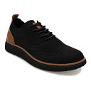 【送料無料】 アカデミクス メンズ オックスフォード シューズ Akademiks Men's Wingtip Knit Oxford Shoes Black ...