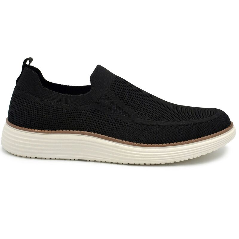 【送料無料】 アカデミクス メンズ スニーカー シューズ Akademiks Men's Knit Slip-On Shoes Black