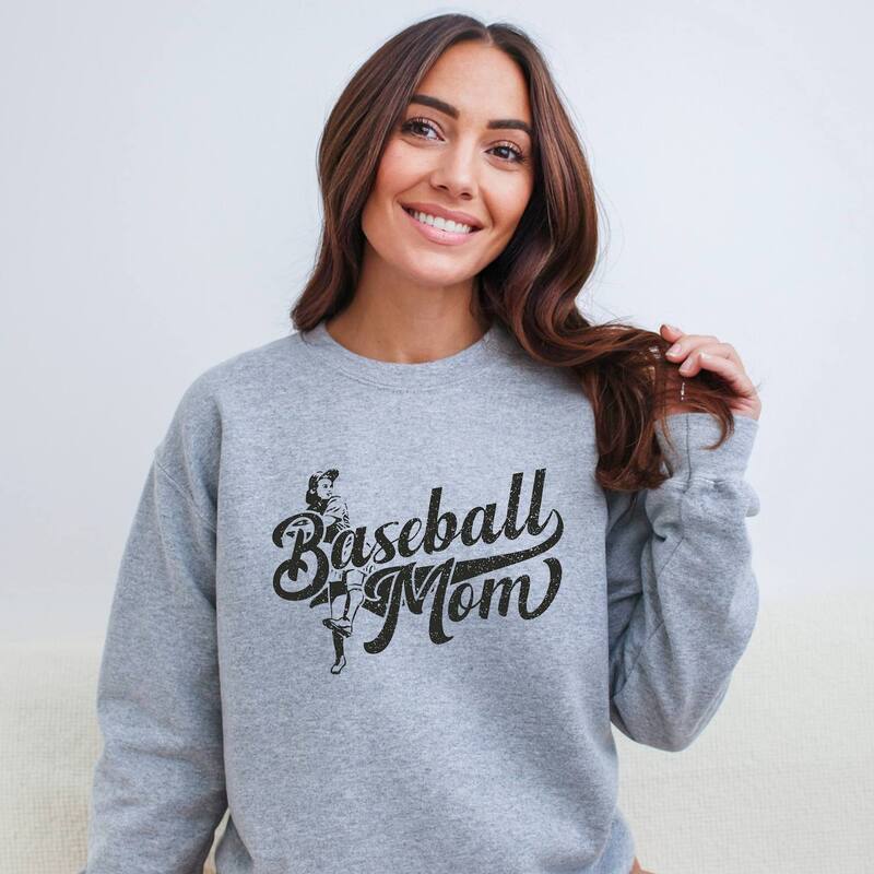 Simply Sage Market レディース トップス Tシャツ スウェット グラフィック Simply Sage Market Baseball Mom Cursive Retro - Women's Graphic Sweatshirt Graphite グラファイト