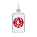 【送料無料】 ロゴアート レディース ブレスレット・バングル・アンクレット アクセサリー LogoArt Sterling Silver Boston Red Sox Enameled Tag Pendant Sterling Silver