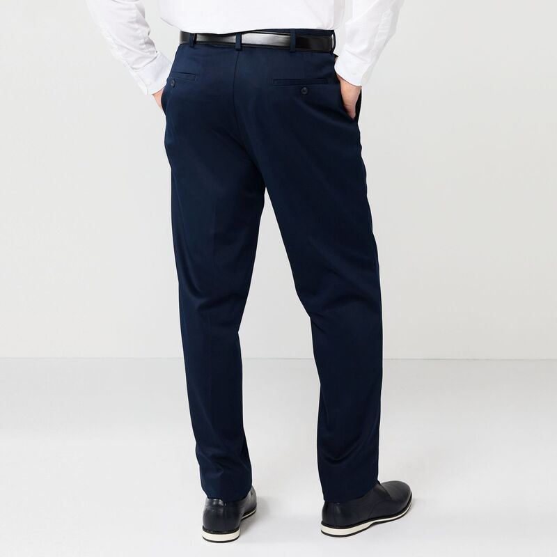 【送料無料】 ハガー メンズ カジュアルパンツ ボトムス Men’s HaggarR Premium No-Iron Khaki Stretch Classic-Fit Pleated Expandable Waist Pants Dark Navy