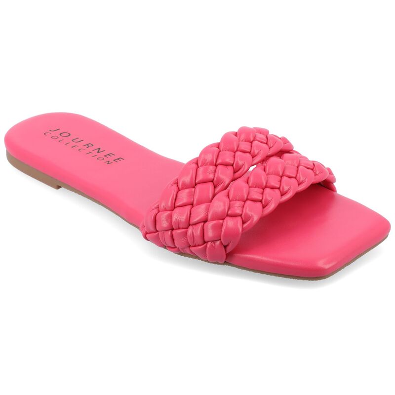 【送料無料】 ジュルネ コレクション レディース サンダル シューズ Journee Collection Sawyerr Women's Braided Slide Sandals Pink