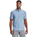 【送料無料】 アンダーアーマー メンズ Tシャツ トップス Men's Under Armour UPF 30 Tide Chaser 2.0 Plaid Performance Short Sleeve Button-Down Shirt Carolina Blue
