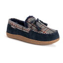 【送料無料】 ムクルクス メンズ サンダル シューズ MUK LUKS Tanver Plaid Men's Moccasin Slippers Navy