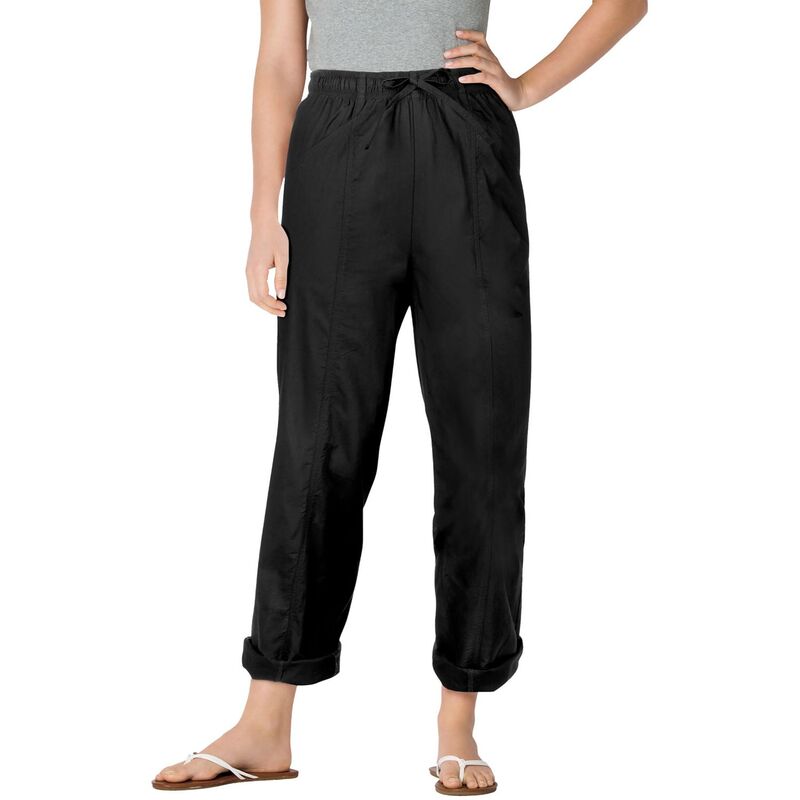 ウーマン ウィズイン レディース ボトムス カジュアルパンツ プラスサイズ Woman Within Plusize The Boardwalk Pant Black ブラック