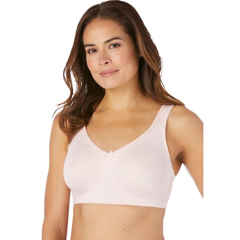 コンフォート チョイス レディース アンダーウェア ブラジャー プラスサイズ Tシャツ Comfort Choice Women's Plusize Breathe Wirefree T-shirt Bra Shell Pink ピンク