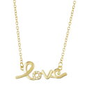 【送料無料】 アンブランデッド レディース ネックレス・チョーカー・ペンダントトップ アクセサリー Sterling Silver "Love" Necklace 18k Gold Plated