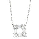 【送料無料】 アンブランデッド レディース ネックレス・チョーカー・ペンダントトップ アクセサリー Sterling Silver Cubic Zirconia Square Necklace Sterling Silver