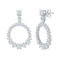 【送料無料】 アンブランデッド レディース ピアス・イヤリング アクセサリー Silver Tone & Cubic Zirconia Open Circle Earrings Sterling(4)