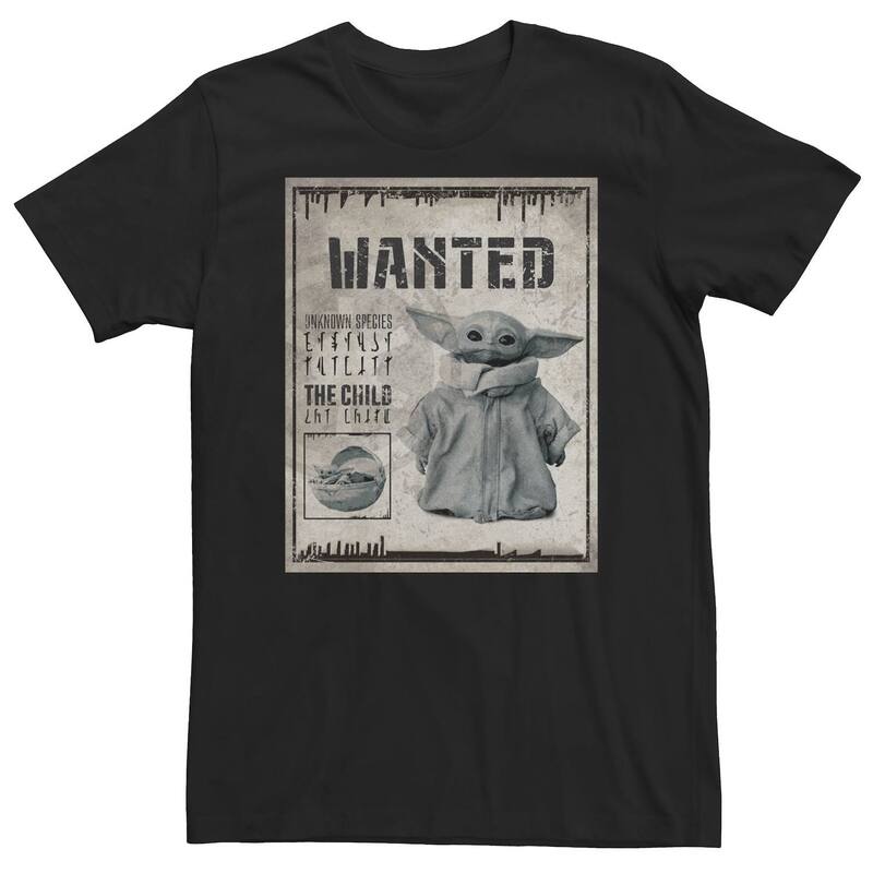 スター ウォーズ レディース トップス Tシャツ トール Big & Tall Star Wars The Mandalorian The Child Wanted Poster Tee Black ブラック