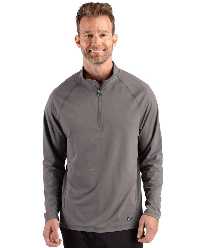 カッターアンドバック レディース アウター ニット・セーター ハーフジップ トール Cutter & Buck Prospect Epiconfidence Recycled Textured Stretch Mens Big & Tall Quarter Zip Elemental Grey グレー