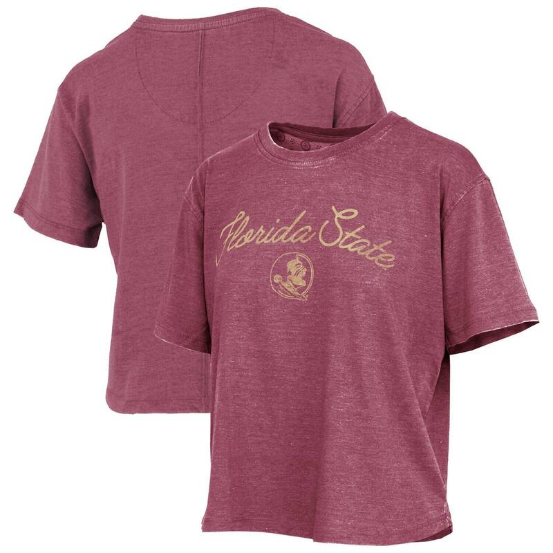 プレスボックス レディース トップス Tシャツ ヴィンテージ ロゴ Women's Pressbox Garnet Florida State Seminoles Vintage Waist Length Script Over Logo T-Shirt Fsu Red レッド
