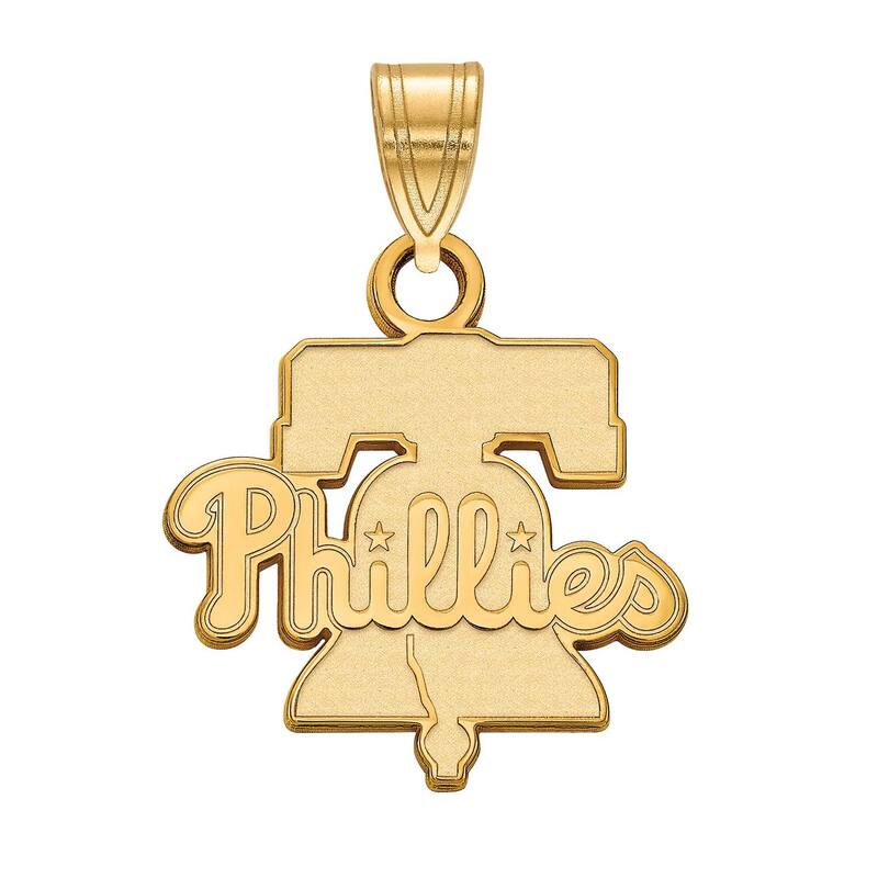 【送料無料】 ロゴアート レディース ブレスレット・バングル・アンクレット アクセサリー LogoArt Sterling Silver Philadelphia Phillies Small Pendant Gold Tone
