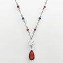 【送料無料】 ロゴアート レディース ネックレス・チョーカー・ペンダントトップ アクセサリー LogoArt Boston Red Sox Silver Tone Teardrop Crystal Y Necklace Multi/None