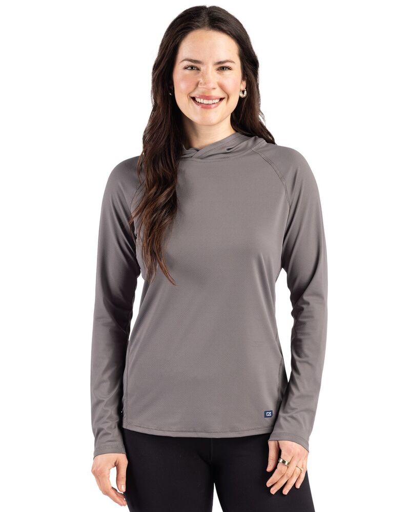カッターアンドバック レディース アウター ニット・セーター Cutter & Buck Prospect Epiconfidence Recycled Womens Hooded Pullover Elemental Grey グレー