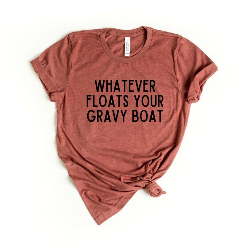 Garments - Simply Sage Market レディース トップス Tシャツ グラフィック Simply Sage Market Whatever Floats Your Gravy Boat - Women'short Sleeve Graphic T-Shirt Rust ラスト