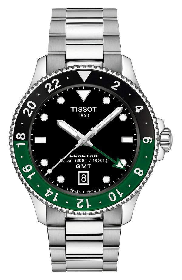 ティソット メンズ アクセサリー 腕時計 Tissot Seastar 1000 GMT Bracelet Watch, 40mm Silver シルバー